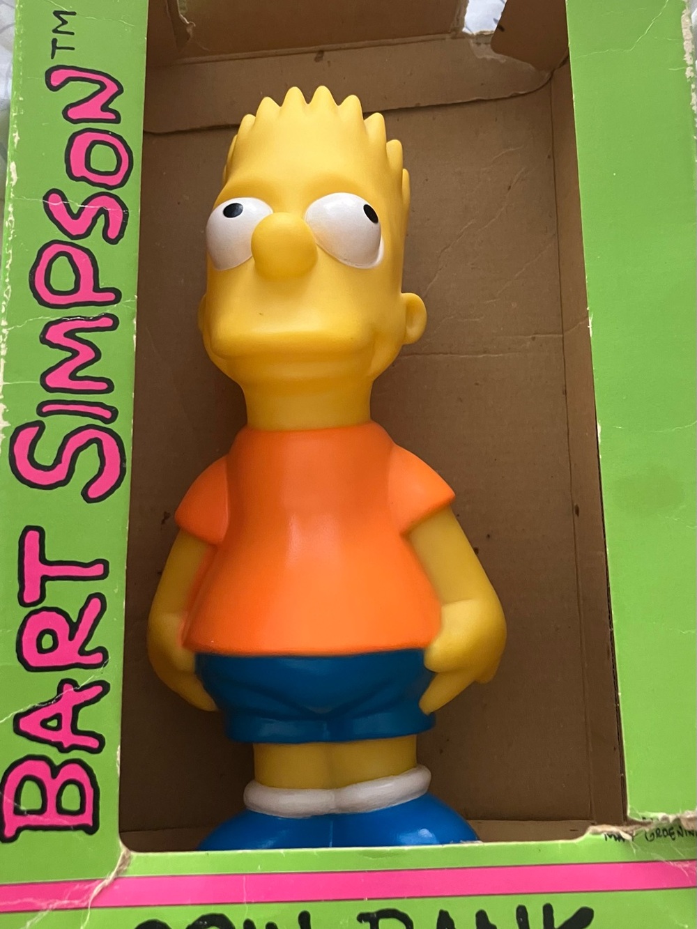 Vintage 1990 Bart Simpson Coin Bank